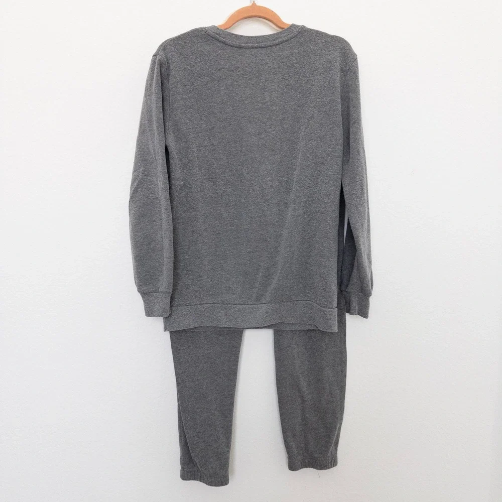 Disney Girls Sweatshirt Sweatpants‎ Set Size XL Gray Mickey Mouse Lounge Outfit